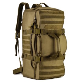 Huntvp 60L Tactical Military Backpack Gear Sport Outdoor Assault Pack Rucksack Bag For Hunting Camping Trekking Travel,Brown