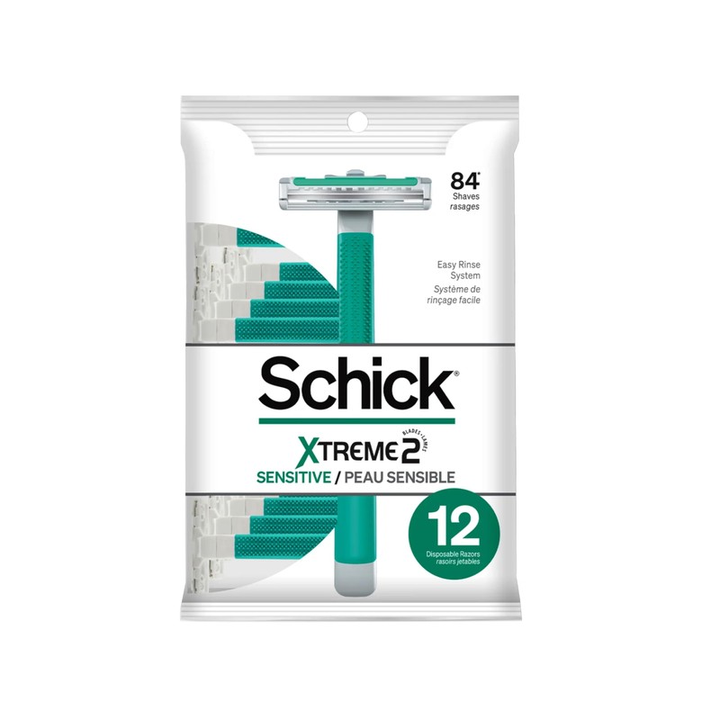 Schick ST2 Disposable Razor, Sensitive for Men, 12-Count Packages (Pack