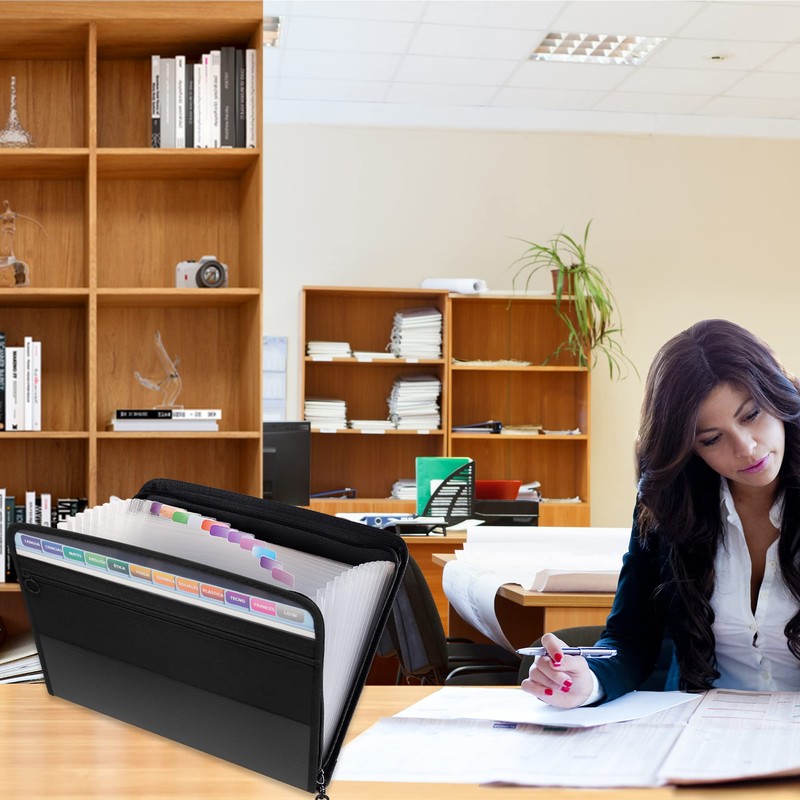 Expanding File A4, 13 Compartments Document Folder File Folder Sorting