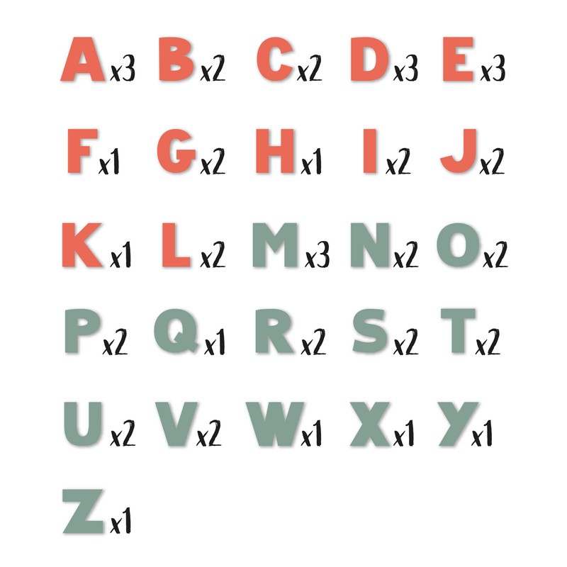 Smoby - 48 Lettere Magnetiche - Rosso e Verde -