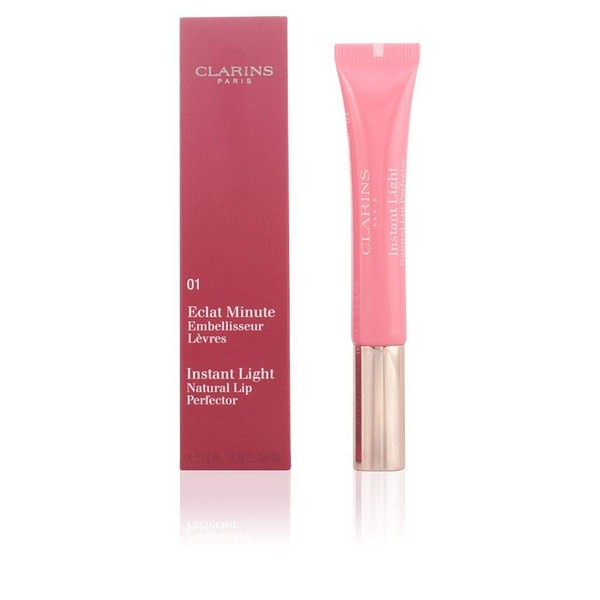 Clarins Eclat Minute Instant Light Natural Lip Perfector, No. 01 Rose Shimmer, 0.35 Ounce