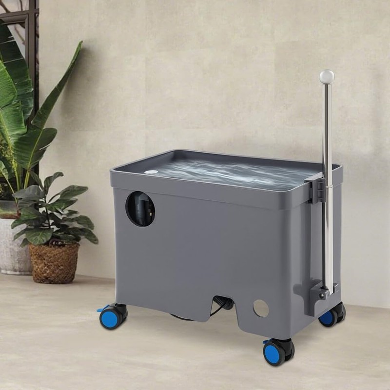 Floor Mop Sink, Freestanding Utility Mop Basin with Retractable Handle