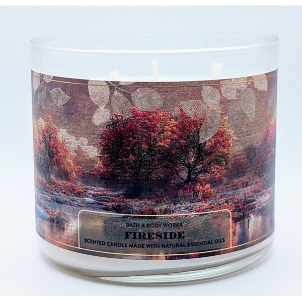 Fireside 3 Wick Candle W Natural Essential Oils (Smoked Cedar,