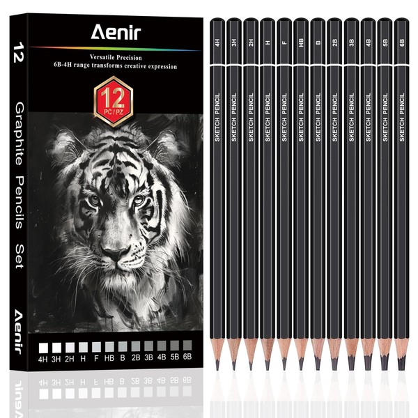 Aenir Sketching Pencils for Drawing, Set of 12 Drawing Pencils