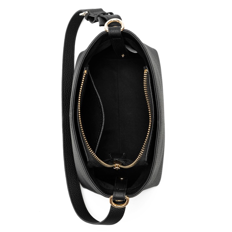 Carlheim, Gotland Genuine Leather Collection, Selma Genuine Leather Handbag (Black),