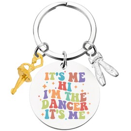 Funny Dance Themed Gifts Keychain - Inspirational It's Me Hi I'm The Dancer Keychains Gift Ballet Shoes Dancer Pendant for Women Girls Teens Sisters Friend Dancer Lovers Teacher Birthday Christmas