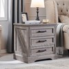 ACCOHOHO Farmhouse Nightstand with Charging Station, 24 Inch Wide End