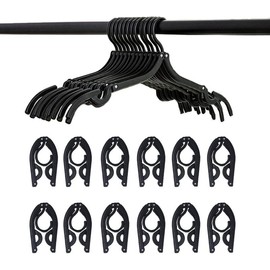 12 Pack Black Travel Hangers - Portable Folding Clothes Hangers Travel Accessories Foldable Clothes Drying Rack for Travel