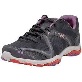 Ryka Women's Influence Cross Trainer Shoe, Quiet Grey/Orchid/Peach, 7.5 W US