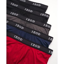 IZOD Men's Underwear - Performance Boxer Briefs with Mesh Functional Fly (5 Pack), Size XX-Large, Black/Magnet/Dress Blues/Chili Pepper/Black