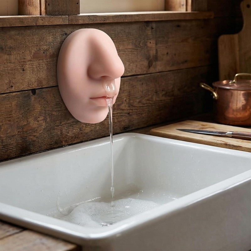 1PCS Nose Soap Dispenser, Silicone Material, Wall-Mounted