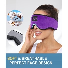 Sleeping Headphones, Kabray Sleep Headphones Bluetooth Sleep Mask with Ultra Thin Speakers, Soft Comfortable Tech Gadgets for Women Men, Headphones for Side Sleepers Insomnia Meditation Travel