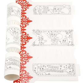 6 Kids Colour In Christmas Cracker Making Craft Kit - Make & Fill Your Own