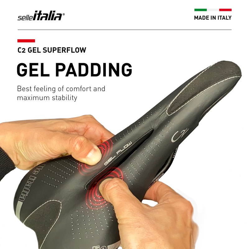 Selle Italia - C2 Gel Flow, Soft Gel Bicycle Saddle