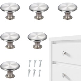 Nuqin 6PCS Cabinet Knobs,Stainless Steel Cupboard Knobs,Door Knobs for Cupboards with 6 Screws - Cupboard Door Knobs Elevate Your Home Decor with Versatile