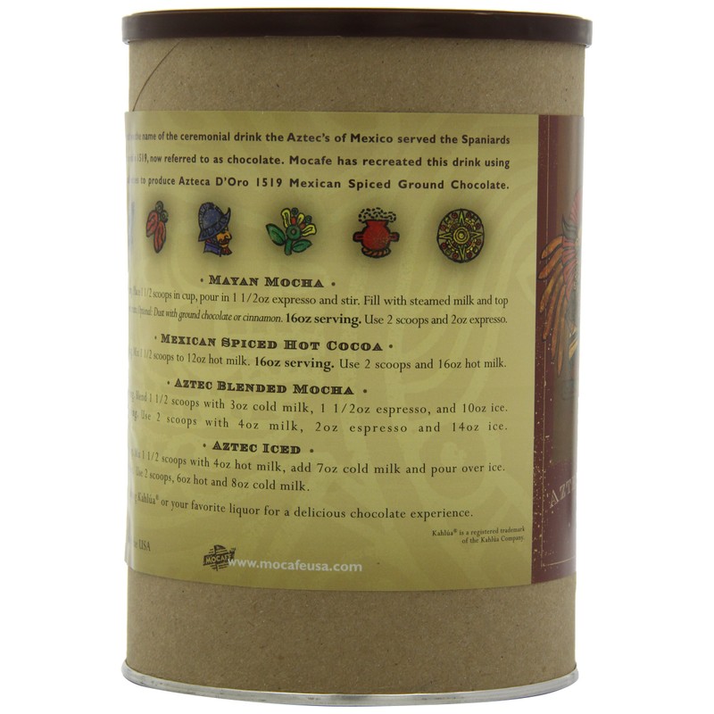 MOCAFE Azteca D'Oro 1519 Mexican Spiced Ground Chocolate, 3-Pound Tins