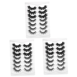 LALAFINA 21pairs Fluffy False Eyelashes Kit of Full Natural-looking Extensions for Women and Girls Comfortable Lightweight Easy to Use Curved for Charming Eyes