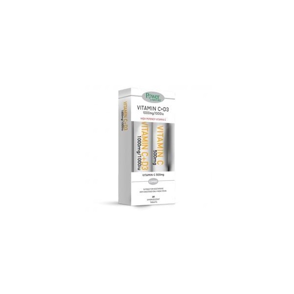 Power Health Vitamin C 1000mg+D3 1000iu Stevia 20 Εff.Tabs &