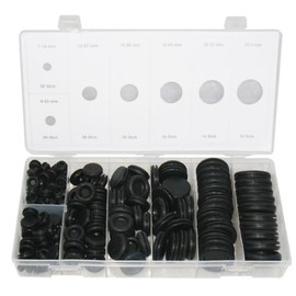 180 x Comprehensive Rubber Plugs Closed Design Sheet Metal Sealing Plugs Body Plugs Plastic Plugs Blanking Plugs Made of NBR (in Storage Box/Assortment Box)