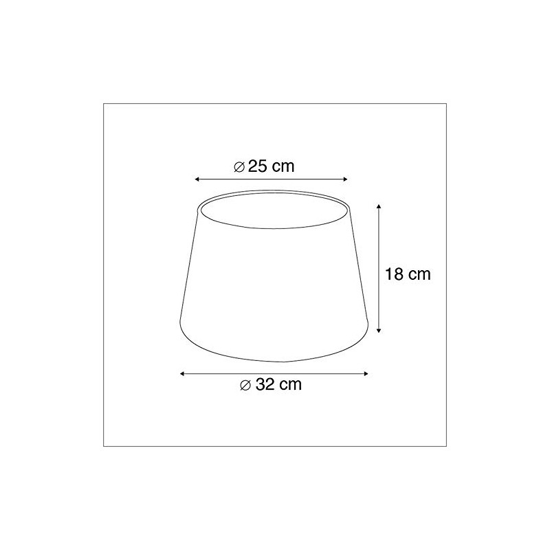QAZQA Modern Cotton Lampshade Black 32I25I18 with Gold I Brass