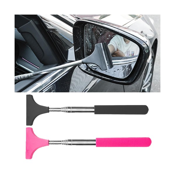 Osilly 2PCS Car Side Mirror Squeegee, Retractable Vehicle Rearview Mirror