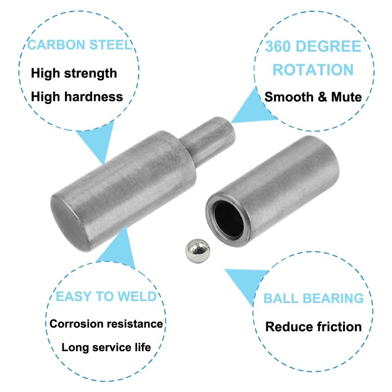 SRNETKJ 4 Pack 4" Weld On Bullet Hinges, Weldable Barrel