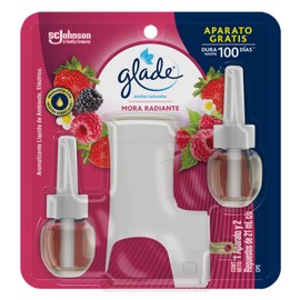 Glade Aceites Naturales, Aromatizante para Hogar, Dura Hasta 100 Días, Contiene (1) Aparato y (2) 21 mL Repuesto, Aroma Mora Radiante, 42 mL