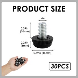 30 Pcs Adjustable Levelling Feet M6, M6*11 * 15 Furniture Levellers, Furniture Screw Leveling Foot, Heavy Duty Furniture Levelers Glide Leveling Feet In Table Chair Feet Floor Protector