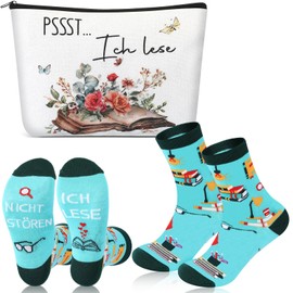 Xuniea Christmas Gift for Book Lovers Funny Socks Ladies Do Not Disturb I Read Socks for Book Freaks Make Up Bag Teacher Book Gift for Bookworms Funny Gifts for Women, as shown in the picture, Fashion