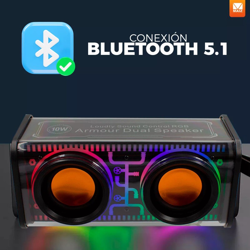 Maíz Bocina Radio Fm Luz Led Recargable Usb Bluetooth Portatil
