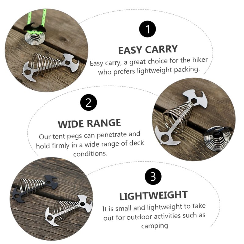 KOMBIUDA 3sets Camping Tent Stakes Fish Bone Nail Ground Nails