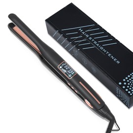 Pretfy Hair Straightener for Men Short Hair Straightening Iron Dual-Use Curling and Straightening Iron 10mm Narrow Plates Men's Hair Styling Tool