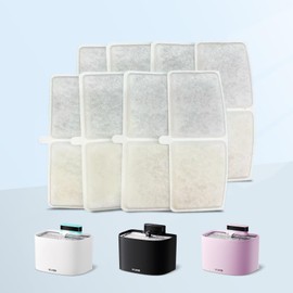 PET LAYSON Pumpless Cat Water Fountain,App Remote Control Smart Cordless Battery Operated 3.6L/122oz Wireless 2.4GHz Wi-Fi Networks Rechargeable Water Dispenser (White, M1P-8 Filters)