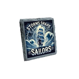 Storms Shape Sailors Artwork Slate Coaster Nautical Ocean Waves Sailing Design (slco-kf25-5867)