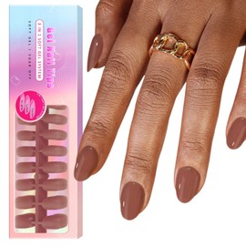 SXVME Gel Nail Tips Short Oval Press on Nails Soft Gel Nails Tips 300Pcs Pre Colored Natrual Mauve Tips Press ons Soak Off Acrylic Fake Nails Extensions DIY