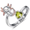 SCZKLAQ Axolotl Ring 925 Sterling Silver Axolotl Open Ring Cute