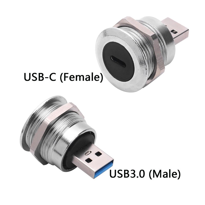 ANMBEST 2PCS Panel Mount USB Adapter, USB C Female to