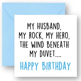 Husband Birthday Card - from Wife Funny Rude - Birthday Gifts 40th 50th 60th 70th Men Happy Nice Words Cards - 14cm