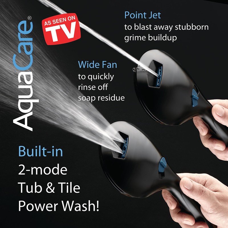 AquaCare As-Seen-On-TV High Pressure 8-setting Handheld Shower Head - Built-in
