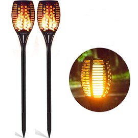 Fvtled Garden Light, 96 LED Garden Torch, Automatic On / Off (Light Sensor) till dawn, Spotlight Garden Light, Garden Lighting, Solar Spotlight for outdoors, Warm, Waterproof IP65