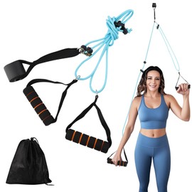 Shoulder Pulley Over The Door, Overhead Shoulder Pulley Arm Exercise Equipment Arm Rehabilitation Over Head Pulle-y System for Recovery, Flexibility Stretching, Increase Mobility(Color:Black+Blue)