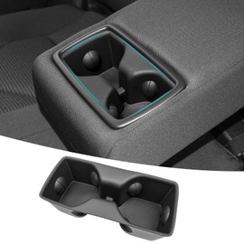 OUSUWO Rear Row Seat Cup Holder Organizer Compatible with 2019 2020 2021 Toyota RAV4 Accessories, Noise-Free Water & Dust Proof TPE Insert Backseat Drink Holder for 2019-2021 RAV 4 Accessories