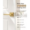 1 Pack Door Handle Golden Champagne Finish, Modern Knurled Design