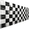 4 Pack Race Car Foil Fringe Garland Black White Checkered
