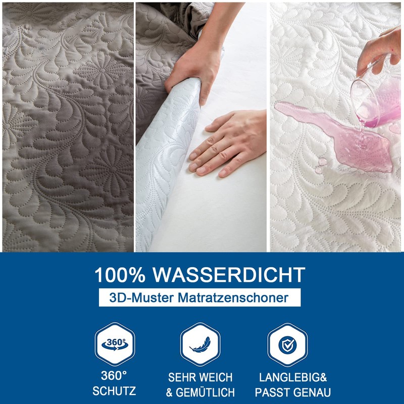 Premium Mattress Protector Waterproof 90 x 200 cm Fitted Sheet