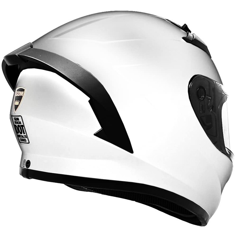 GDM Venom Motorcycle Helmet Full Face (Gloss White - Gold
