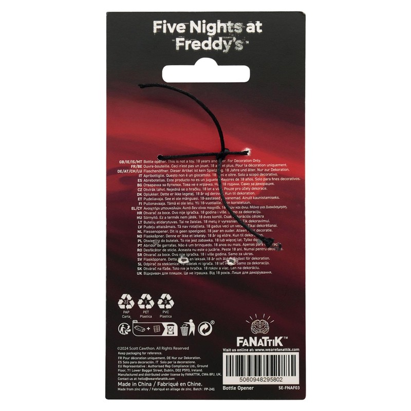Five Nights at Freddy's Metal Magnetic Bottle Opener – Heavy
