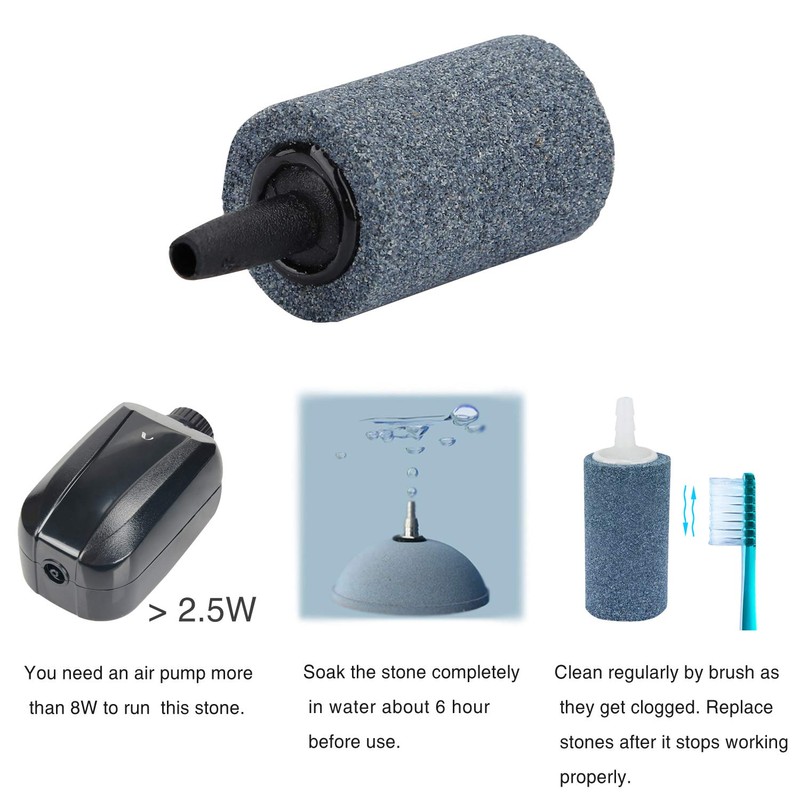 Pawfly 10 PCS Air Stone Cylinder 1.2 Inches Bubble Diffuser