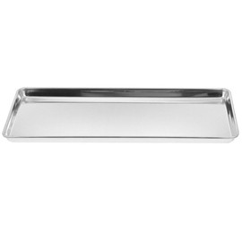 Kichvoe Stainless Steel Serving Platter Rectangle Dinner Plate Barbecue Grill Tray Metal Oven Baking Sheets Steaming Fish Dish Prep Tray for BBQ Seafood Noodles