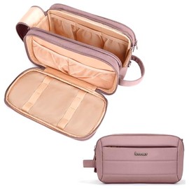 COOSKY Toiletry Bag for Men & Women, Cruise Ship Travel Essentials, Shaving Dopp Kit with Dry and Wet Separation, Water-resistant Bathroom Cosmetic Organizer Bag, Makeup Accessories, Dark Purple